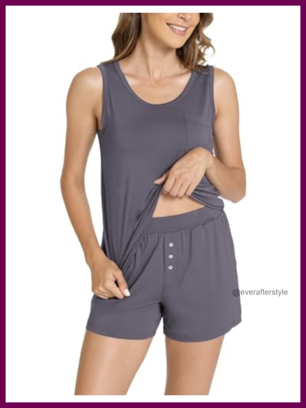Cooling Bamboo Viscose Pajama Set Sleeveless Top & Shorts